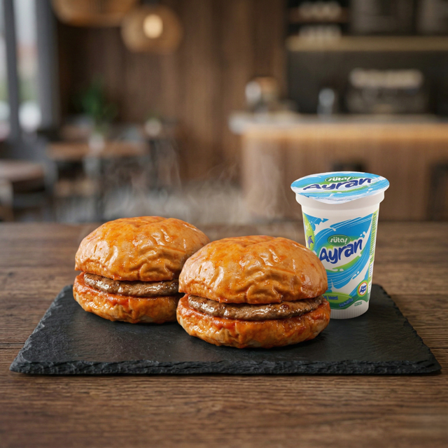 2'li Islak Hamburger Menü (50 g)