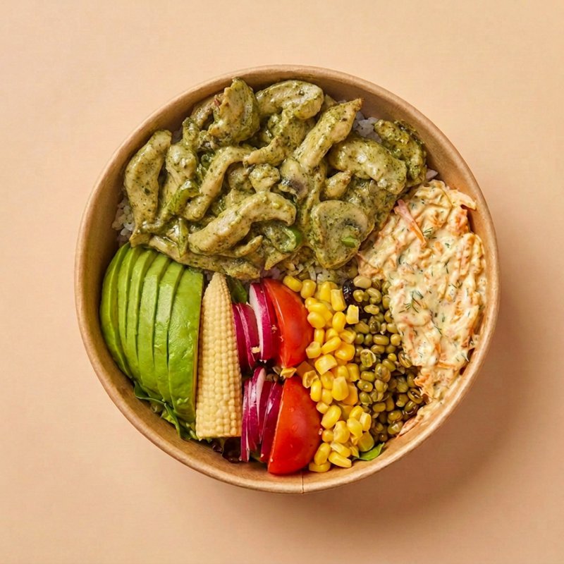 Kremalı Pesto Soslu Tavuk Bowl