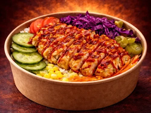 Küçük Çanakta Hot Chili Izgara Tavuk