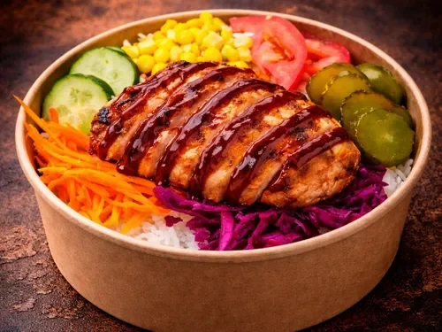Çanak'ta Barbekü Soslu Izgara Tavuk