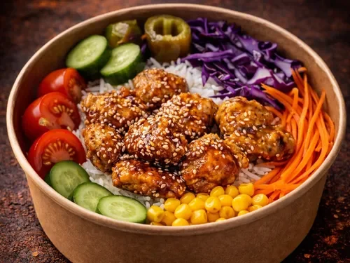 Küçük Çanakta Soya Soslu Çıtır Tavuk