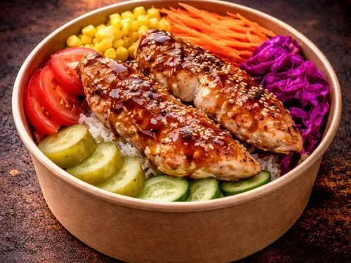 Küçük Çanakta Soya Soslu Izgara Tavuk