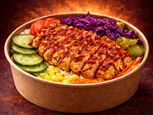 Çanak'ta Hot Chili Soslu Izgara Tavuk