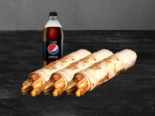 3'lü Tavuk Döner Dürüm (Medium) Menü