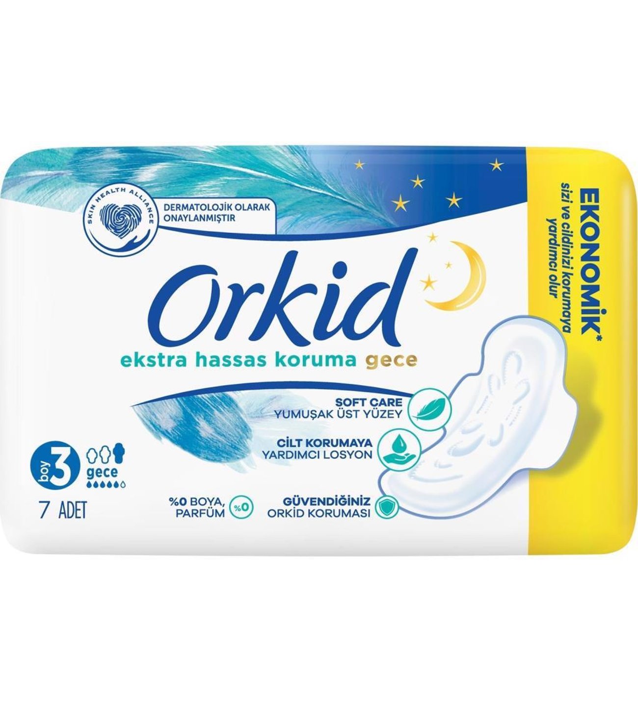 Orkid Ekstra Hassas Koruma 3 Boy Gece Hijyenik Ped