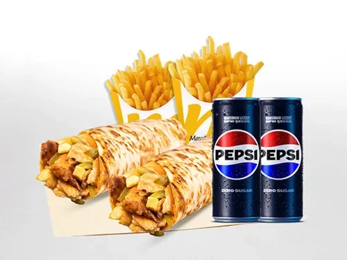 2'li Tavuk Döner Medium Dürüm Menü