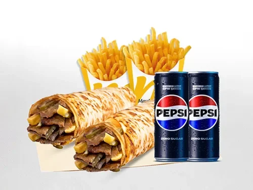 2'li Et Döner Medium Dürüm Menü