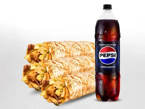 3'lü Tavuk Döner Large Dürüm Menü