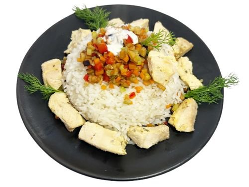 Buharda Tavuklu Sebzeli Basmatı Pilavı