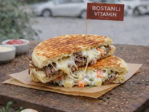 Bazlamalı Kavurmalı Kaşarlı Tost Menü