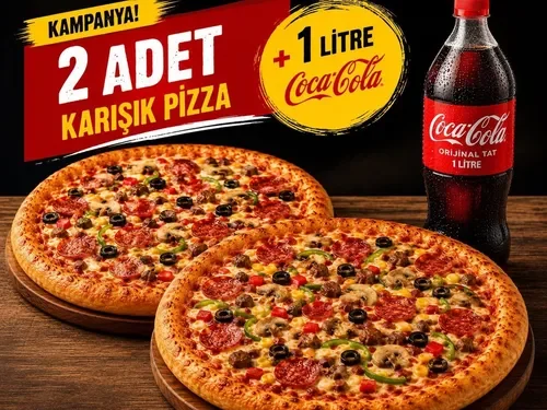 2 Adet Karışık Pizza & İçecek Menü