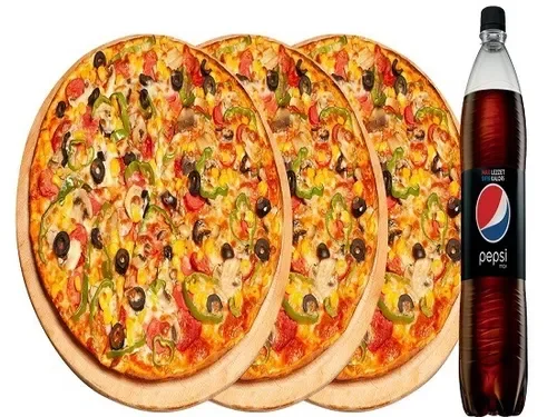 3'lü Orta Pizza Menü