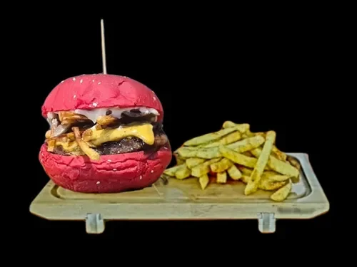 Red Double Barbeque Burger Menü 2