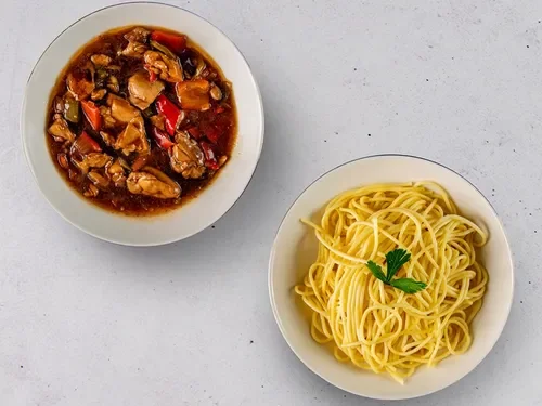 Barbekü Soslu Tavuk & Spagetti Makarna Xl