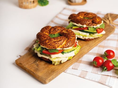 Peynirli Simit Sandviç