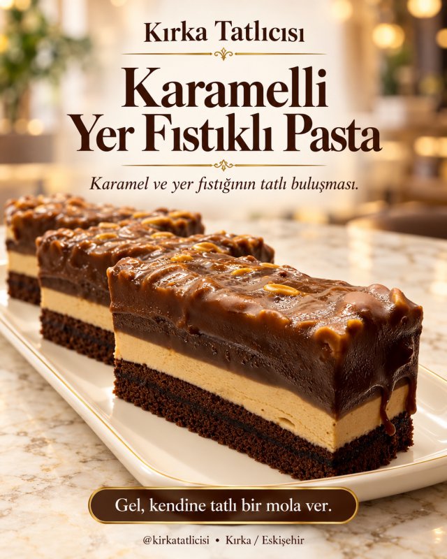 Yer Fıstıklı Karamelli Pasta