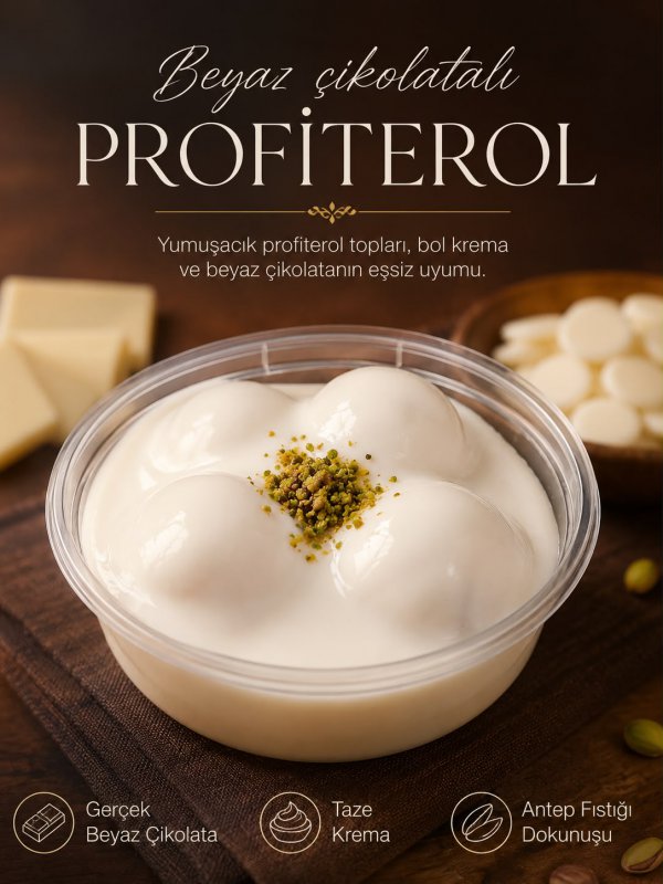 Beyaz Çikolatalı Profiterol