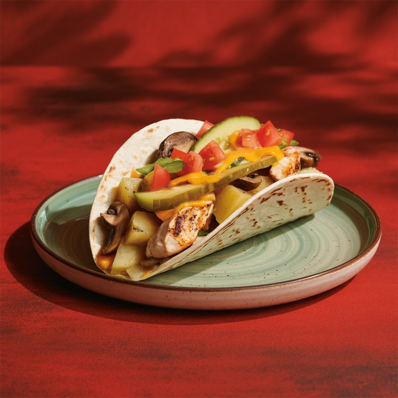 Tavuk Dönerli Taco (25 cm.)