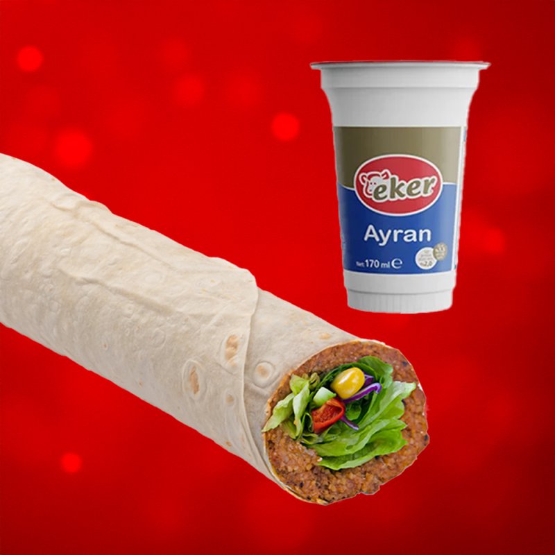 Mega Çiğ Köfte Dürüm Ayran Menü