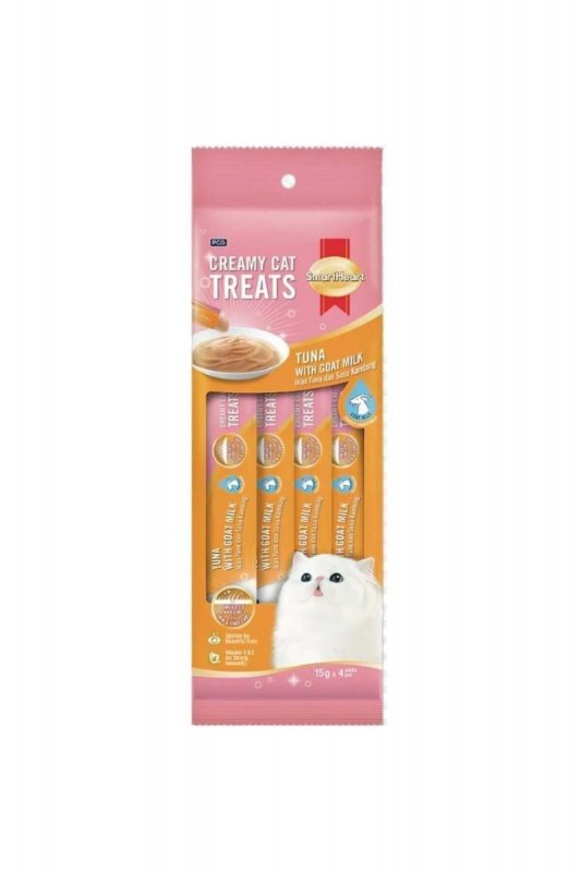 SmartHeart Tavuk Etli ve Keçi Sütlü Krema Kedi Sıvı Ödül Maması (4 x 15 g)
