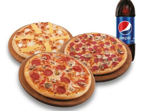 3'lü Orta Pizza Menü