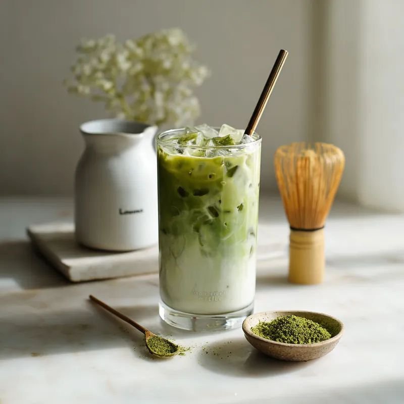 BUZLU MATCHA LATTE