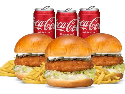 3'lü Chicken Burger Menü