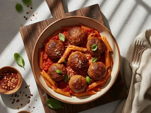 Köfteli Domates Soslu Makarna