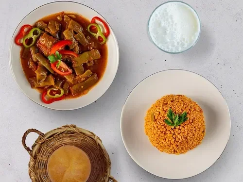 Taze Fasulye & Sebzeli Bulgur Pilavı Menü